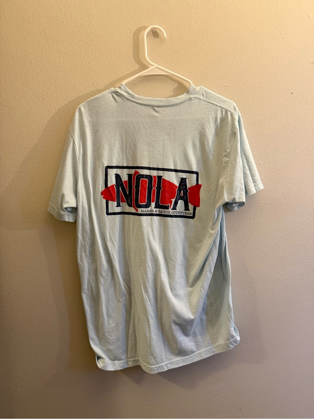 Next Level Apparel Light Blue NOLA Back-Print Tee